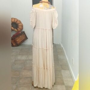 Dress Long Prairie Style Elastic Neck On or Off the Shoulders